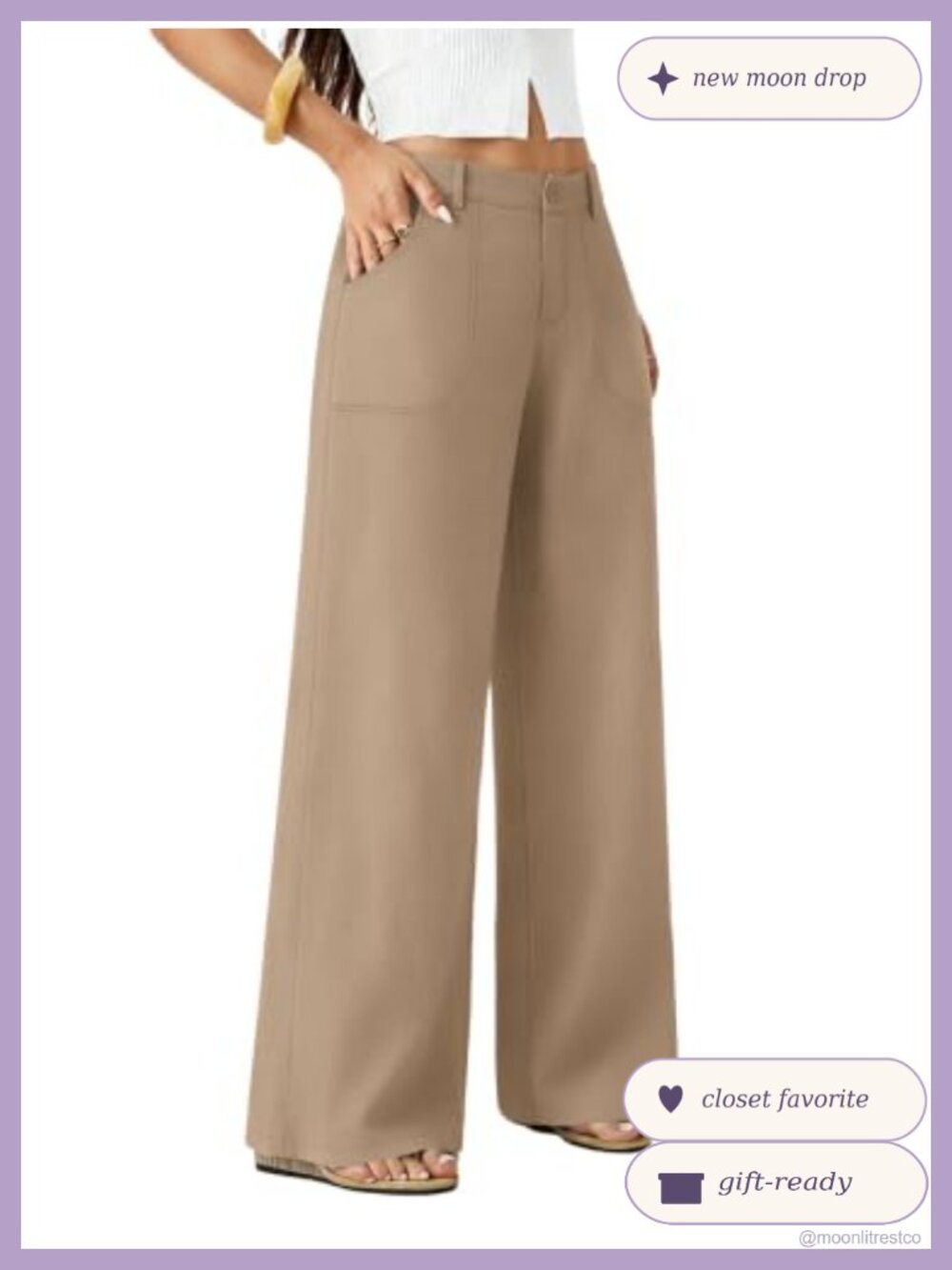 High Waisted Wide Leg Pants Business Casual Trousers with Pockets